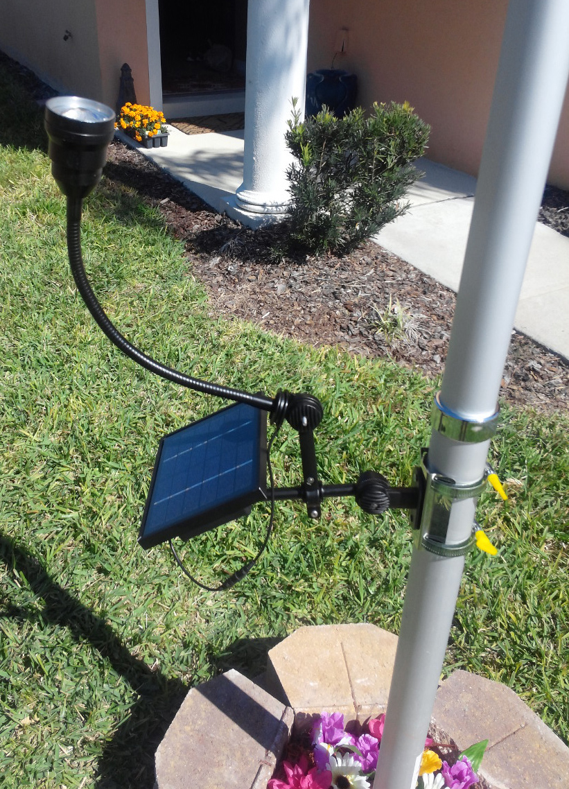 Commercial Solar Flagpole Light with adjustable CREE neck
